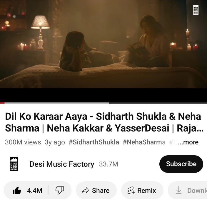 Congratulations @sidharth_shukla and #SidHearts
#DilkoKaraarAaya complete 300 million views...
#SidharthShukla