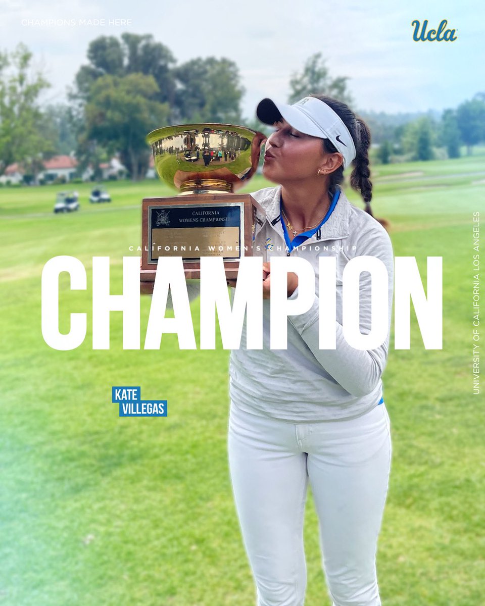 𝐕𝐢𝐜𝐭𝐨𝐫𝐲 𝐢𝐬 𝐒𝐰𝐞𝐞𝐭 🏆

Rising senior Kate Villegas claims her 3rd victory of the summer at the California Women’s Championship. Facing a 4-way playoff that included teammate Tiffany Le, Kate birdied the first hole to claim the title. 

#GoBruins #ChampionsMadeHere