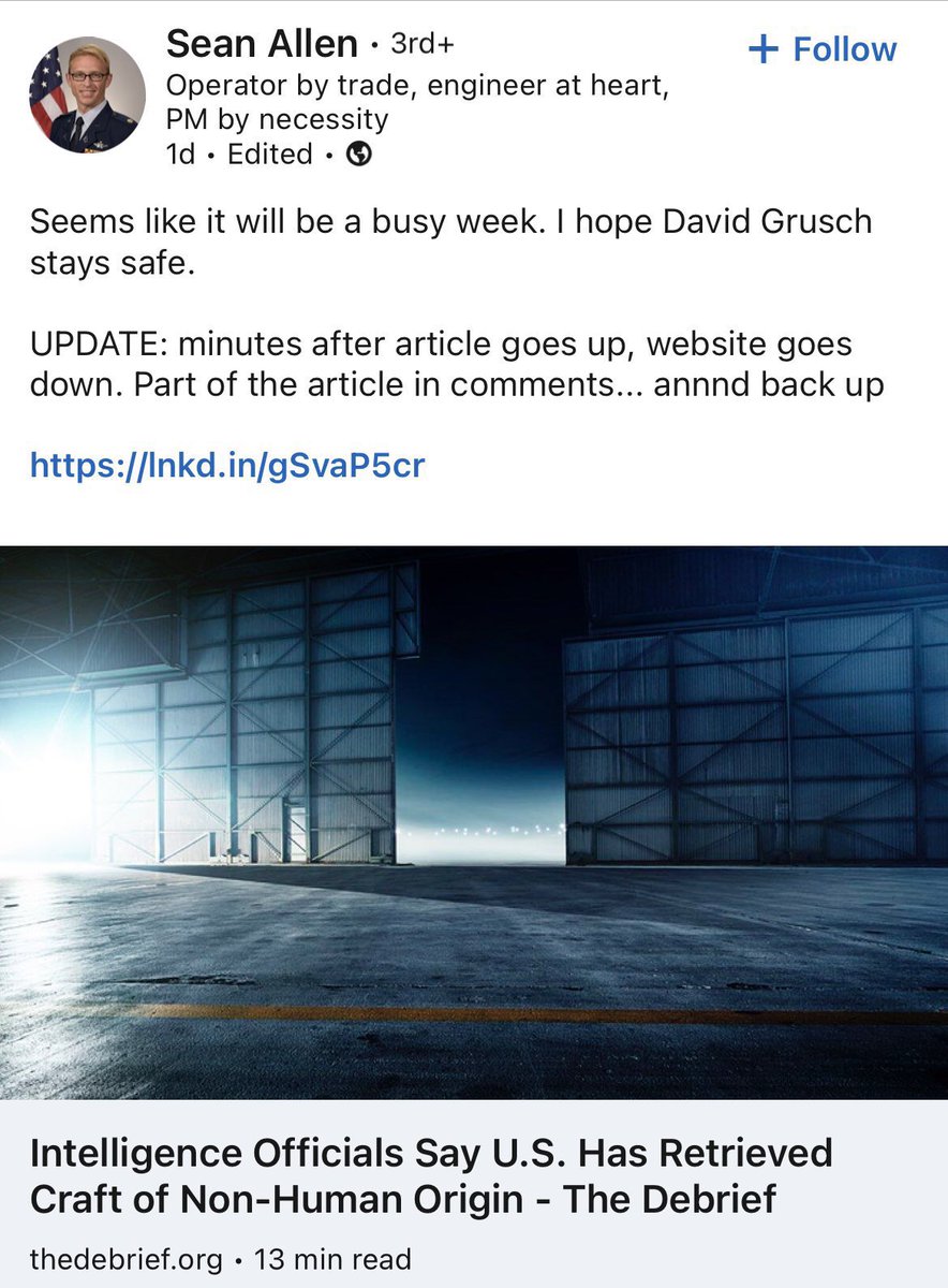 .<a href="/kenklippenstein/">Ken Klippenstein</a> claims “intel people” only gave negative info re: Grusch. 

Did he miss these individuals?

Source to me: “Dr. Jim Shell is a well known, distinguished expert in optical systems and Space Domain Awareness and has worked at the highest levels in the DoD and IC.”