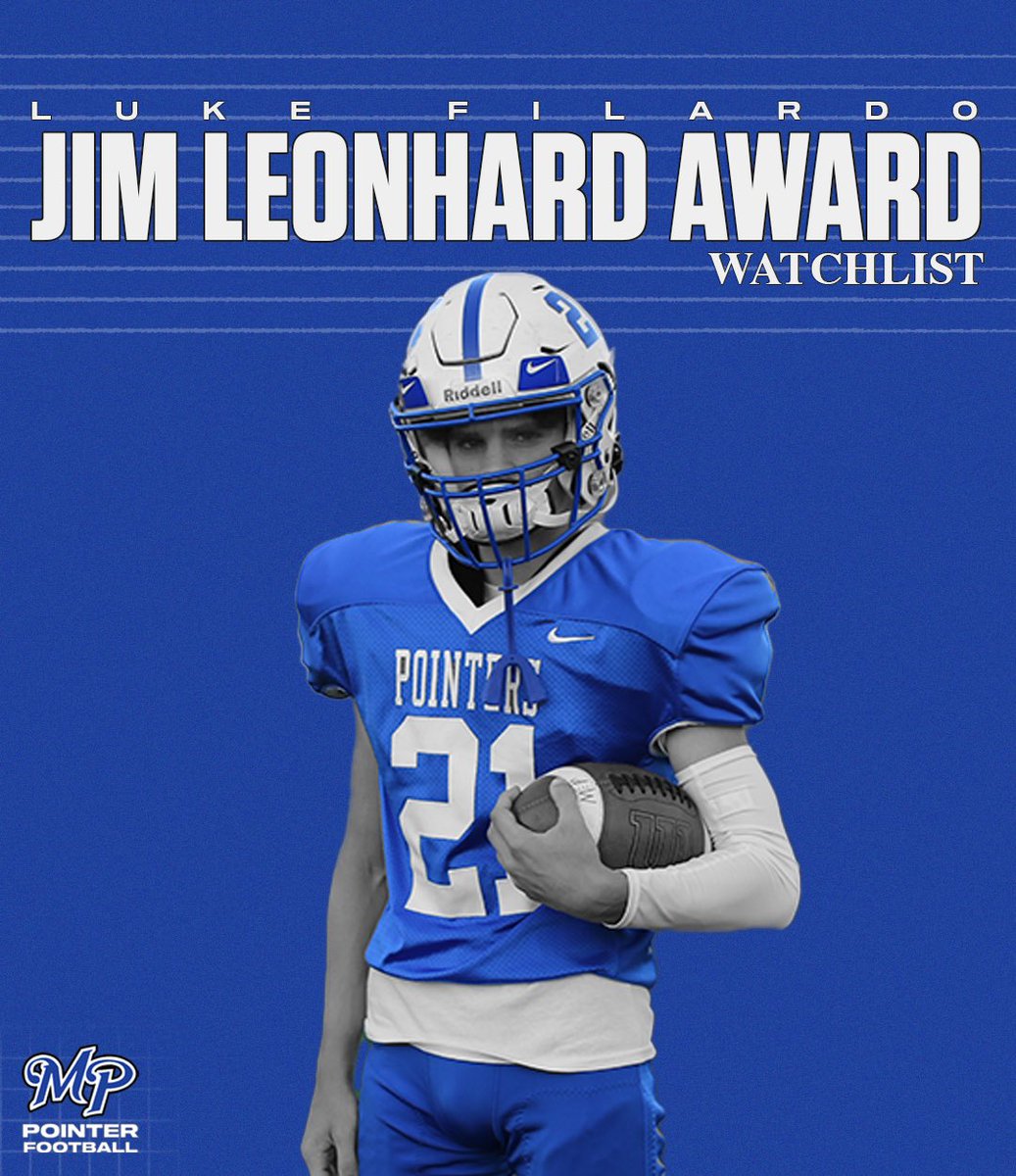 mpbluecrew's tweet image. The Jim Leonhard Award is Presented Annually to the State’s Top Senior DB as a part of the @wissportsnet Senior Football Awards. Congratulations to Mineral Point’s Luke Filardo on being named to the Preseason Watchlist 🏈

#wisfb #wiaafb @travisWSN
