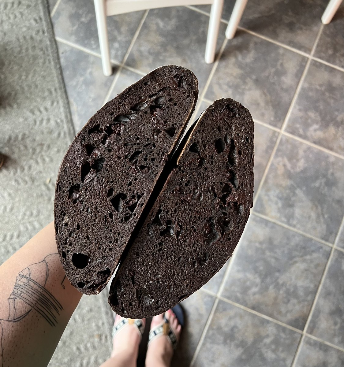 This week’s baking experiment is a chocolate sourdough which sounds weird but is deliciously fascinating. I try not to crosspost but I want to hear what you’d spread on this!