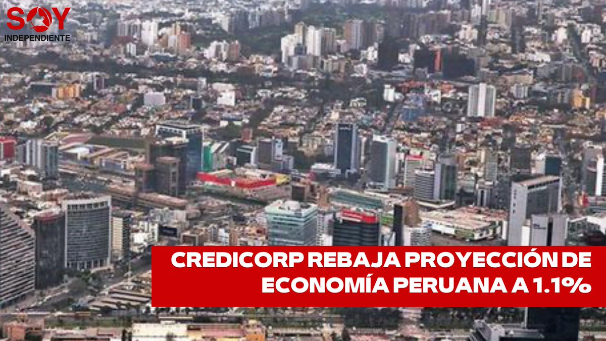 IndependientSoy's tweet photo. 📉 #CredicorpCapital presentó una modificación a la baja en su estimado de expansión del Producto Bruto Interno (#PBI) peruano de este 2023, pasándolo de 1.7% a 1.1%, debido a los conflictos sociales, el ciclón Yaku y El Niño costero. 👉🏻 https://t.co/3ZYMYUmxhP https://t.co/V5REAwwCQ9