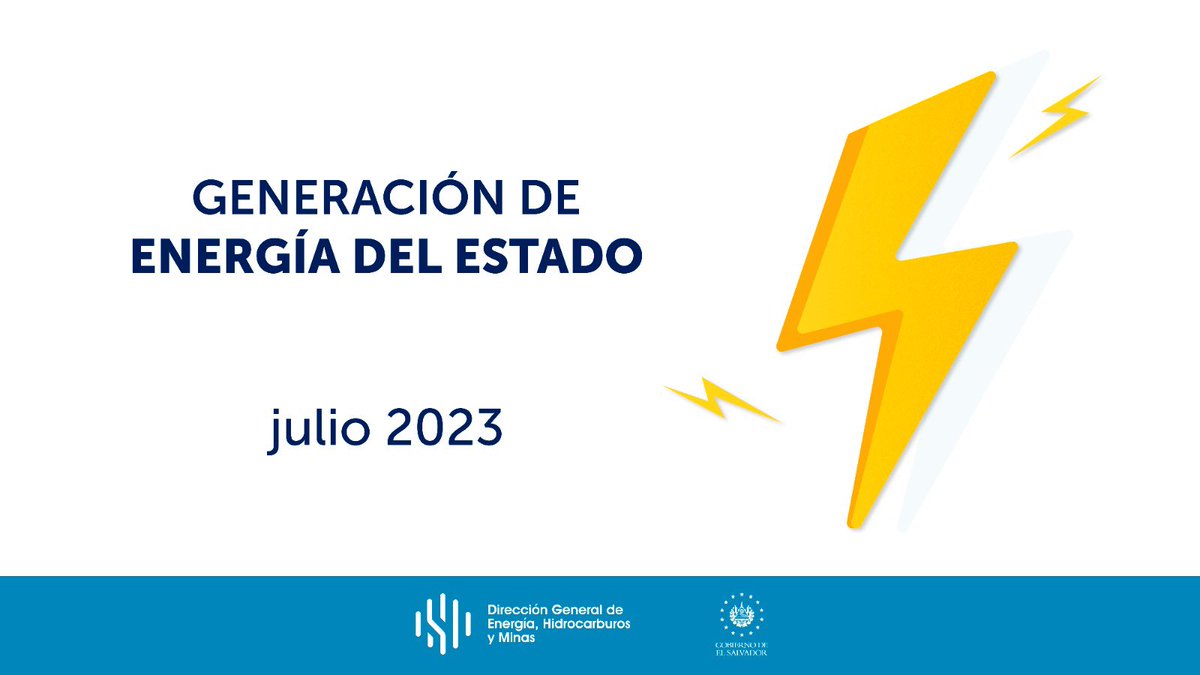 DGEHMSV's tweet photo. Compartimos con la población como cerró la generación de energía del Estado en julio 2023. ⚡️ https://t.co/M37y8poKDT