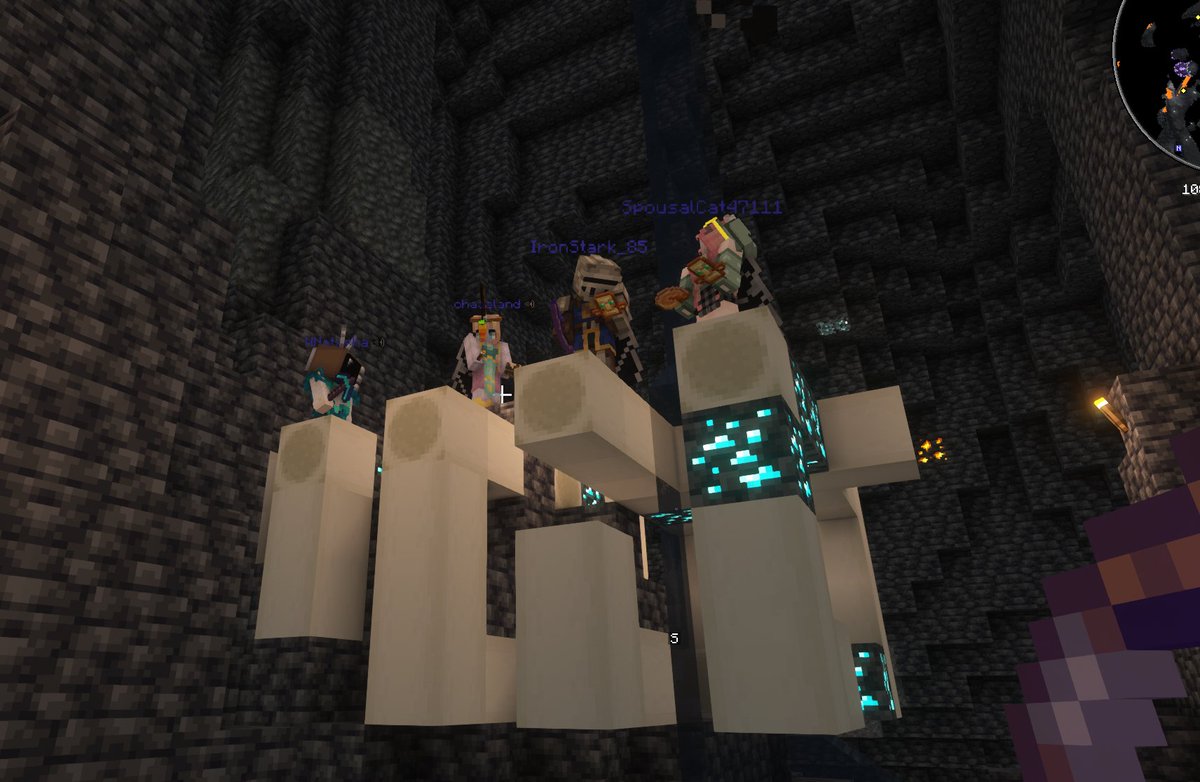 seitansniece's tweet photo. What an epic find! Had an awesome eve on the server with @chaaaland and a few other awesome peeps. We found a flippin diamond Fossil, I've never seen one before.
#Minecraft  #MinecraftServer  #UnitySMP https://t.co/zPJHJFferp