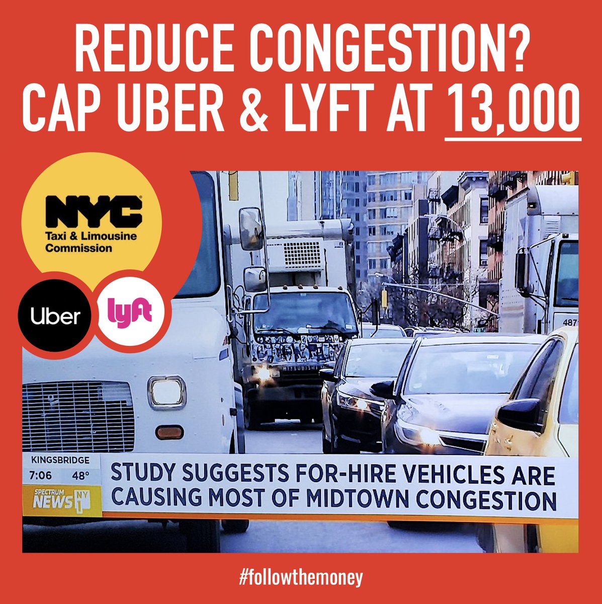 followmoneynyc's tweet photo. @nyctaxinews Time for TLC @nyctaxi and @NYCCouncil to IMMEDIATELY CAP the number of Uber and Lyft allowed on NYC streets.
#followthemoney💰 #SaveOurTaxis https://t.co/n2znx69ssE