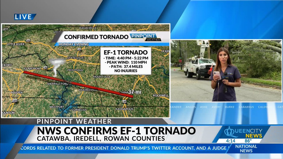 Elisa_Raffa's tweet photo. From ‼️ warnings to the 🌪️ cleanup…what an exhausting but rewarding last 3 days.
Thank you to the viewers that trust us with this life-saving information before, during, & after. #ncwx #tornadocoverage @Queen_City_News @QCNWeather https://t.co/HtIHBmhhqQ