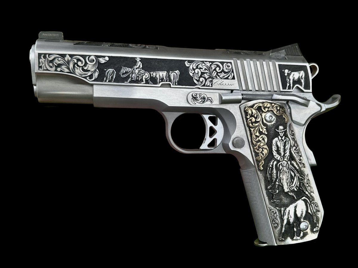 SabrinaThielArt's tweet image. Tribute to the Cutting Horse #danwesson #ncha #cutting #cowhorse #engraving