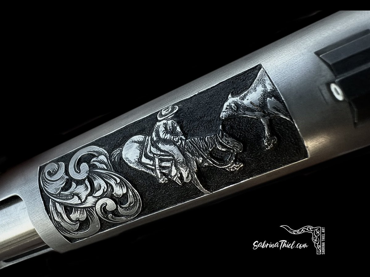 SabrinaThielArt's tweet image. Tribute to the Cutting Horse #danwesson #ncha #cutting #cowhorse #engraving