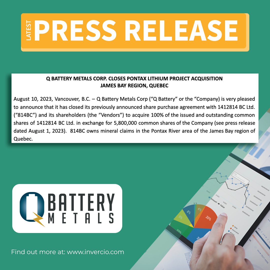 🔋 @q_metals announces the successful closure of the Pontax Lithium Project acquisition in James Bay Region, Quebec. 
#QBatteryMetals #LithiumAcquisition #SustainableResources #mining #bhfyp #business #gold #money #forex #investment #construction #mine #invest #trading