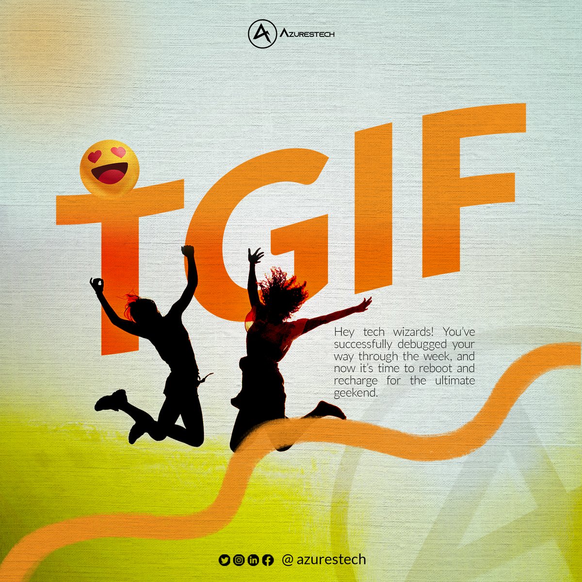 azurestech's tweet image. 🎉 TGIF: Thank God It&apos;s Friday – The Gateway to Geekend! 🤓🔌

From coding to gadget exploration, let&apos;s celebrate the weekend like true tech champions. 🎮💻🚀

Ctrl + S your work, close those tabs, and let the geeky adventures begin! 🥳🎉 #TGIF #TechFun #GeekendVibes #azurestech