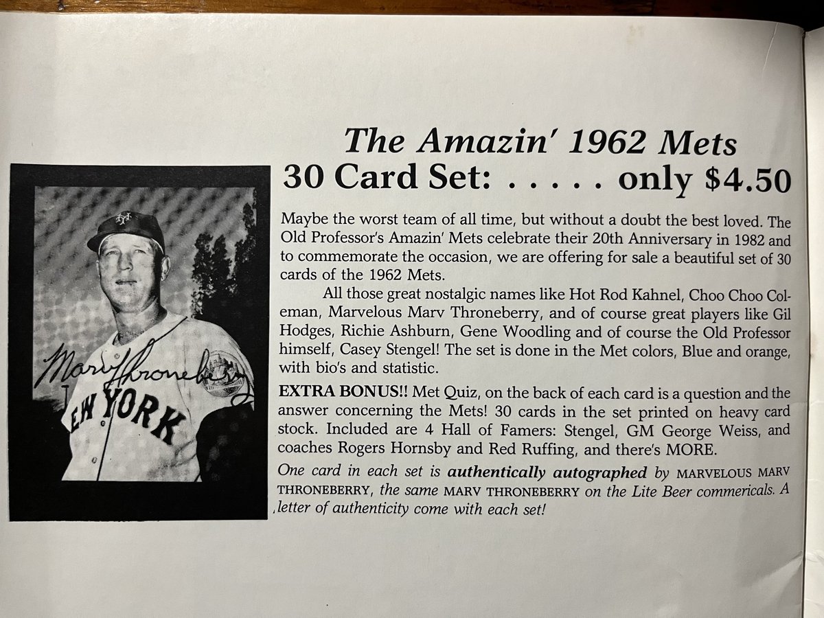 Long before the inclusion of autographed cards in packs/sets became a thing, Renata Galasso included autographed cards in several of her sets in the 1980s, sometimes offering the sets at two prices (with/without autograph).  <a href="/SABRbbcards/">SABR Baseball Cards</a>