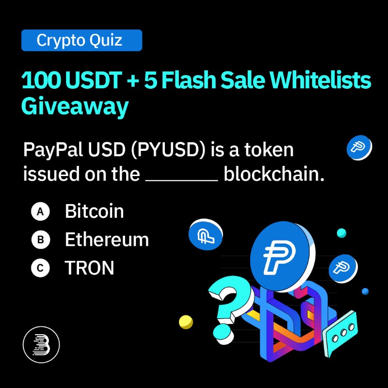BitMartExchange's tweet photo. Quiz Time! 🧠

Take the PYUSD Quiz for a chance to share 100 USDT and 5 Whitelists for the $PYUSD 30% Off Flash Sale!

To enter:
1⃣Follow @BitMartExchange
2⃣Quote RT with #BitMart &amp; tag 3 friends
3⃣Enter here: https://t.co/wPpM1dsWgn

15 winners in total! 🎁