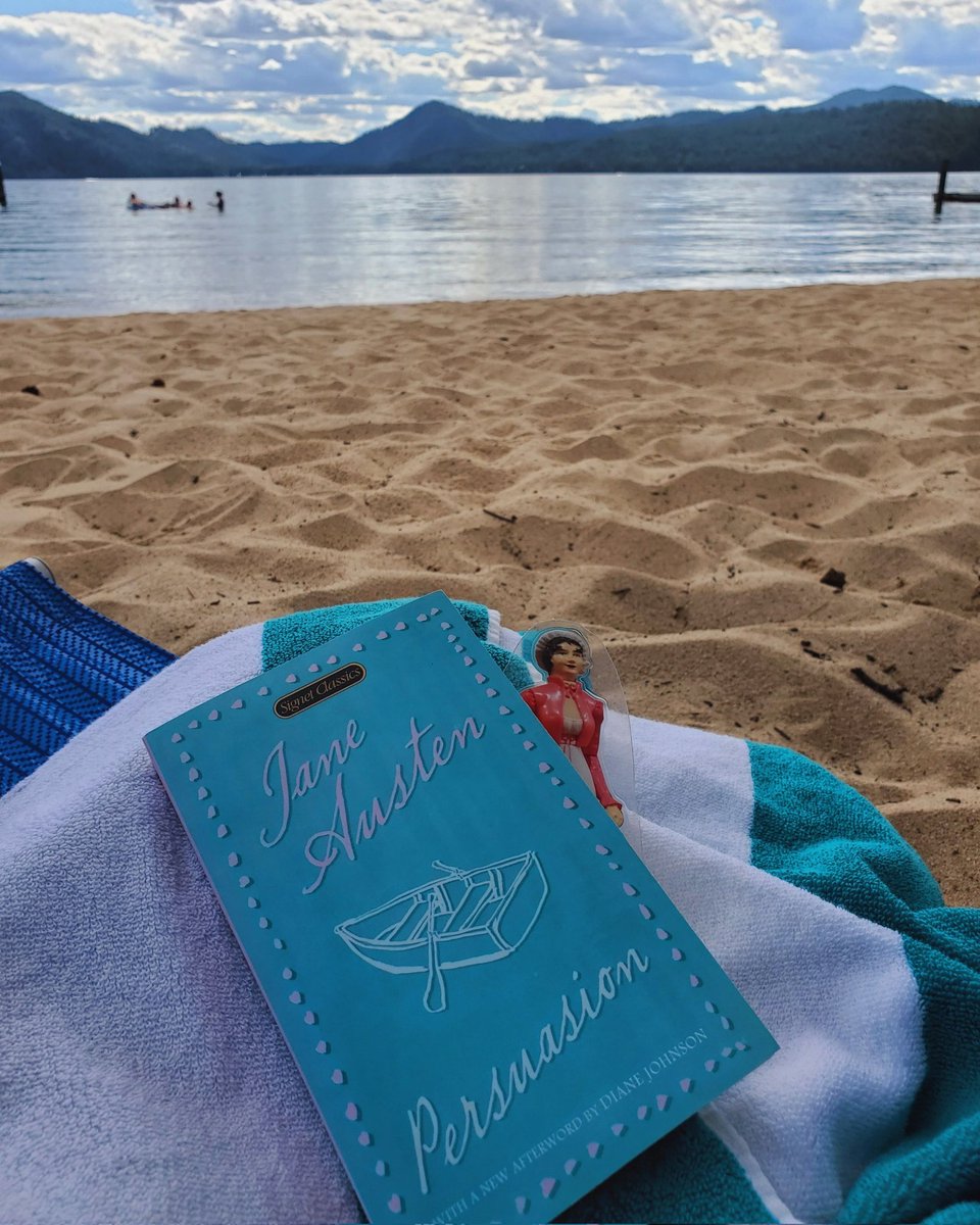 JASNA_EWANID's tweet photo. Spending National Lazy Day reading a little Jane Austen on the beach. What are your beach reads this summer? 🏖️📖🍹
#PriestLake #NationalLazyDay #JaneAusten #AustenAugust #AusteninAugust #Persuasion #FlatJaneAusten https://t.co/GH6fsD3YSZ