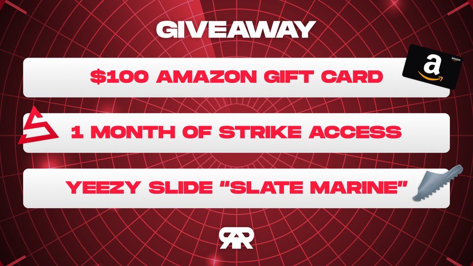 Resell_Radar's tweet photo. We Are Giving Away A Few Prizes To Celebrate Our New FREE Resell Community! 🎉

1) $100 Amazon Gift Card 💳
2) Yeezy Slide “Slate” 👟
3) Strike Access (1 Month) 💸

Rules To Enter:

1) Follow @Resell_Radar 📡
2) Like ❤️
3) RETWEET 🔁
4) Tag A Friend 👥

Picking Winner Saturday 🚨 https://t.co/hEqpmBQiQ1