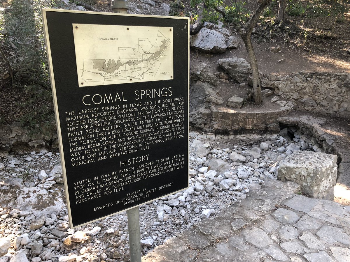 In New Braunfels, Texas, the largest natural spring of the Southwest is totally dry. Other springs in the complex are flowing still, but not the primary spring (pictured)