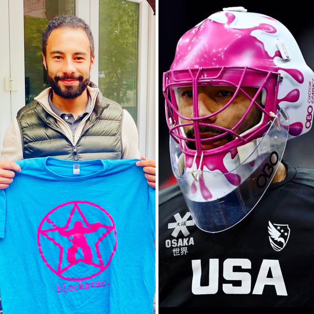 Best of luck to rockstar GK Jonathan Klages and the Men’s 🇺🇸 National Team as they head to China for prep for the Pan Am Games 😃 In 2019, we first met on a train 🚊 in Germany - spotted him wearing a USA FH shirt!! Small world 🌎 Great catching up in Berlin! <a href="/USAFieldHockey/">USA Field Hockey</a>