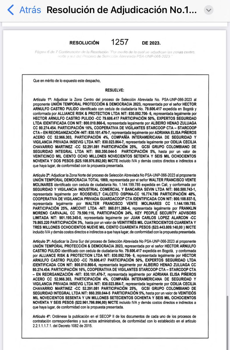 elcriticoUNP's tweet photo. @UNPColombia @FiscaliaCol @PGN_COL @SINPROSEGN @Sintrasecol2 el gobierno del cambio es el gobierno de la corrupción asignan contratos a dedos y a empresas financieramente quebradas, todas esas empresas hacen parte de allíance riks, una sociedad creada para ganar contratos en UNP https://t.co/uvYzC7ni9E