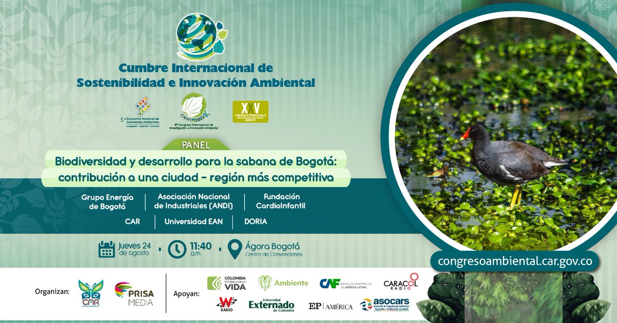 ¿Te interesa conocer distintos puntos de vista frente al desarrollo de la sabana de Bogotá? 

En nuestra Cumbre de Sostenibilidad Ambiental tendremos la participación de la academia, empresarios e instituciones para dialogar al respecto.
congresoambiental.car.gov.co/formulario-de-…