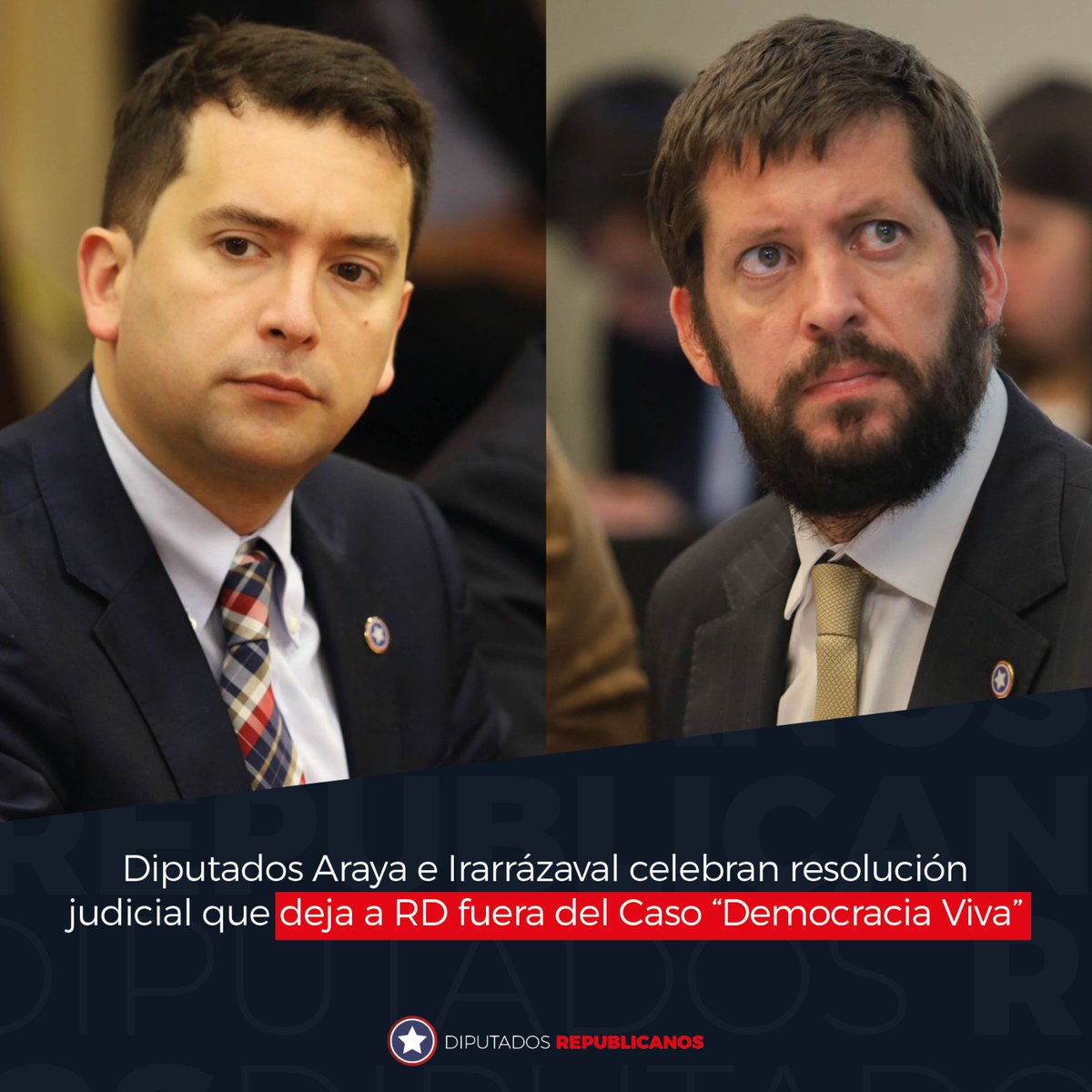 🚨“Le han hecho un tremendo daño al país, por lo que esperamos que la indagación sea lo más rigurosa posible”🚨 sostuvieron <a href="/cristian_arayal/">🇨🇱 𝐂𝐑𝐈𝐒𝐓𝐈𝐀́𝐍 𝐀𝐑𝐀𝐘𝐀 👊 DIPUTADO</a> y <a href="/JIrarrazavalR/">Diputado Juan Irarrázaval 👍🇨🇱</a> querellantes en el caso #democraciaviva ⚠️

👉Link aquí 👇 
diputadosrepublicanos.cl/diputados-aray…