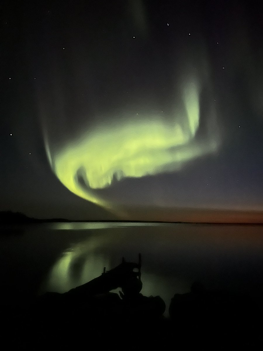 Aurora borealis from Wollaston Lake on August 8th around 11:40pm 

#sask #exploresask #aurora #northernlights