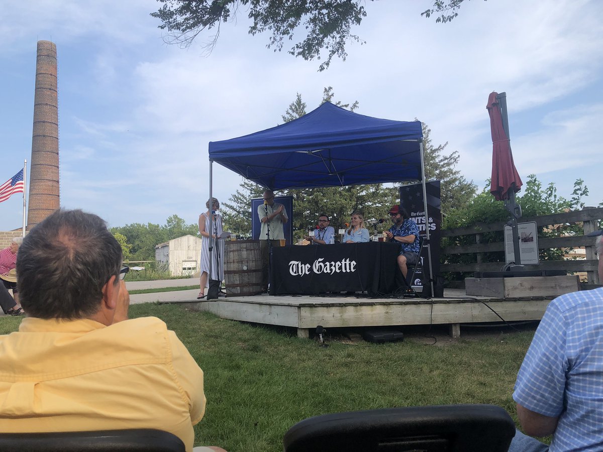 GehrDani's tweet photo. In the Amana Colonies’ @millstreambrew for Pints and Politics! Catch the broadcast of tonight’s conversation on #RivertoRiver tomorrow at noon. https://t.co/mrgc5tlQFB
