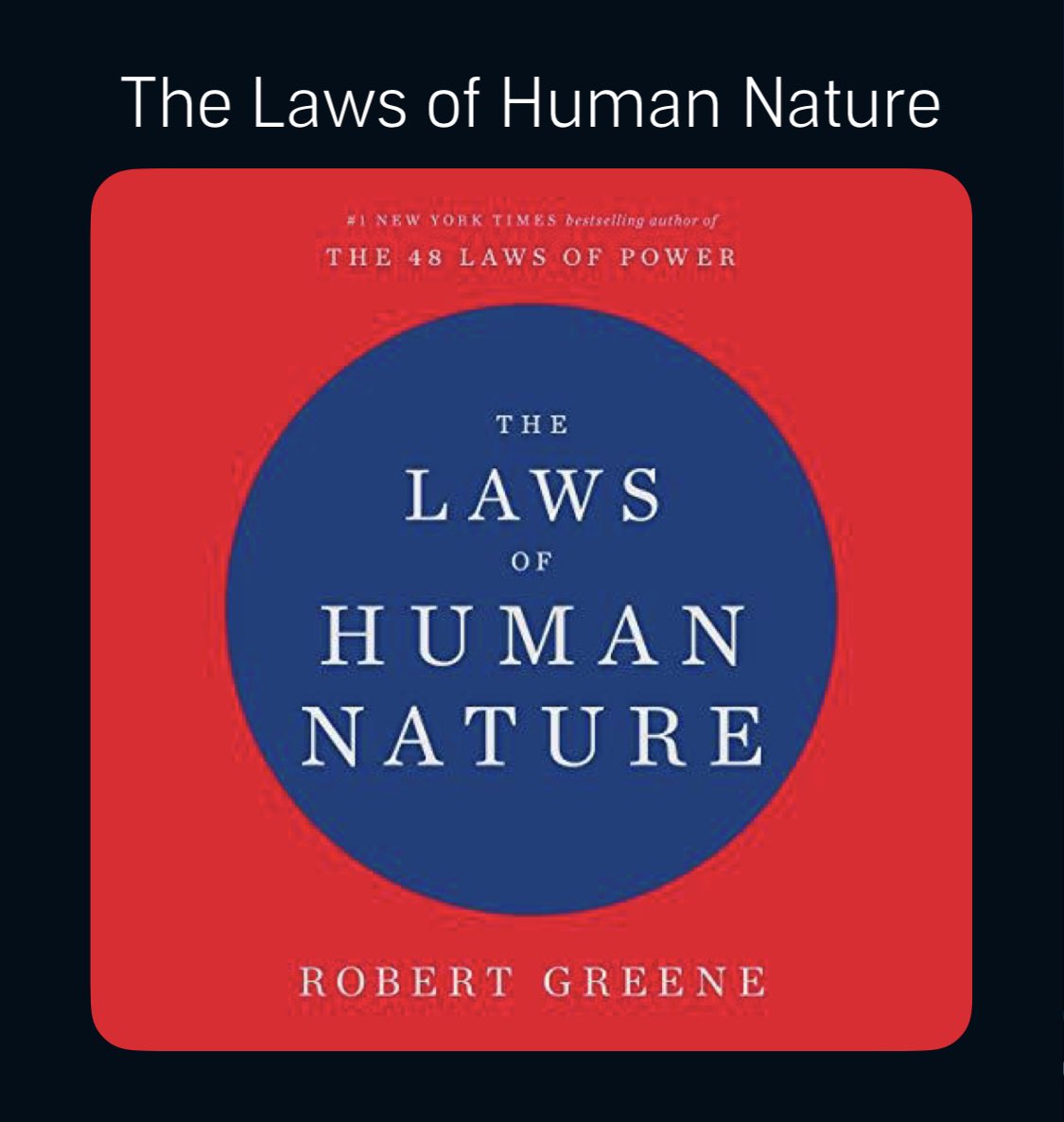 I just finished this amazing, audible book. The laws of human nature. It’s a pretty long one, but well worth the effort I have to say it was very enlightening. 🙏❤️