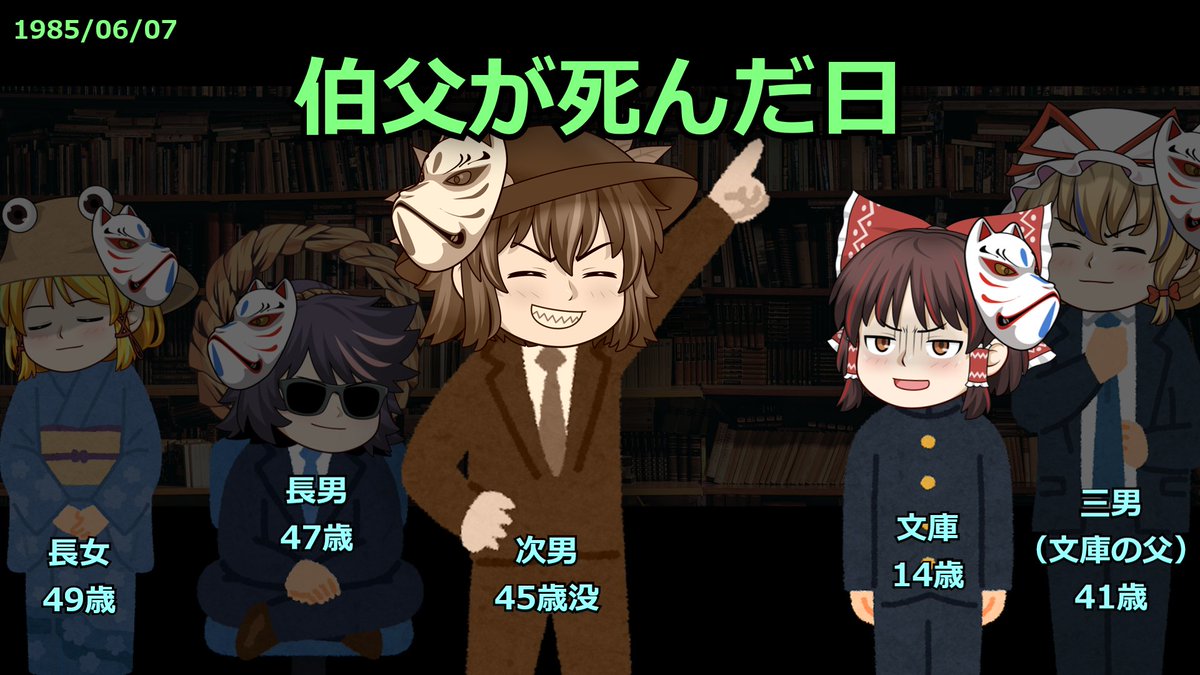 trynext's tweet image. （伯父が死んだ日）
下の伯父が急逝したのは38年前。伯父とはいっしょに映画を見て、語り合ったりしてたから、ショックだった。
正確には、お棺の窓から死に顔を見たとき、衝撃を受けた。──これが死体。私もいつか死んで、あの窓から顔を見られるのか？

「死」に触れた瞬間だった。