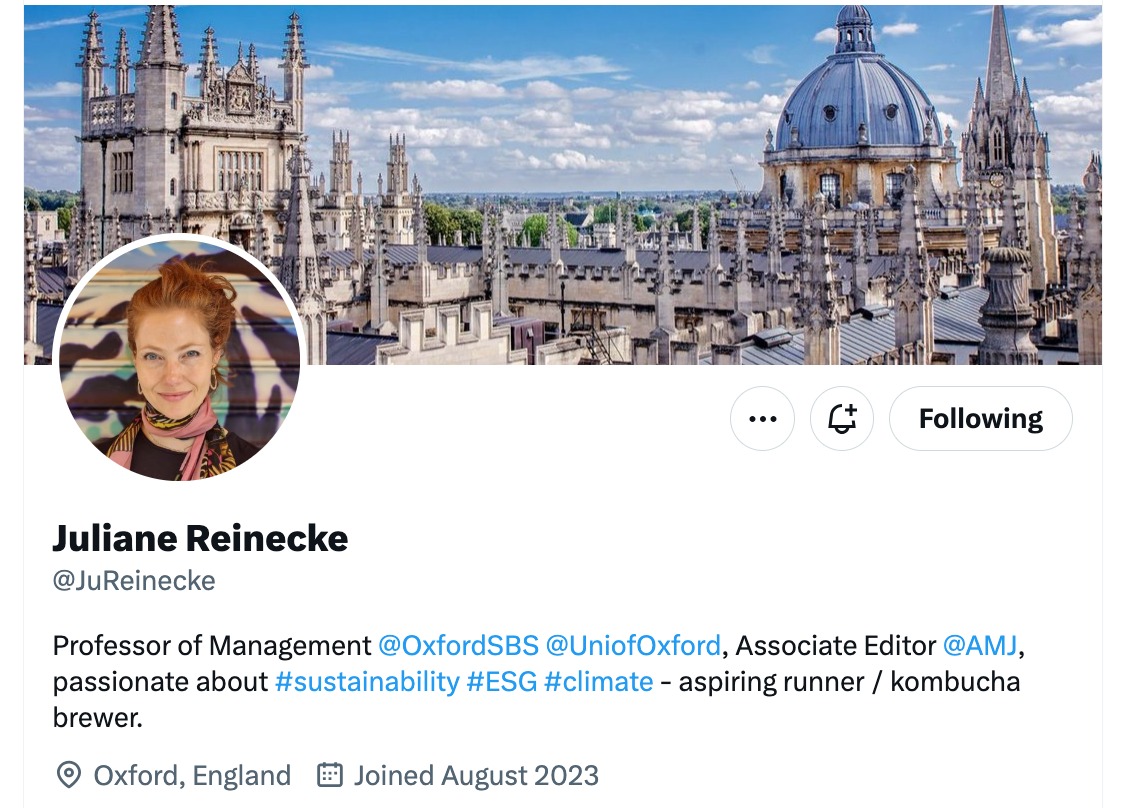 Hi everyone. I'm now on Twitter...ehm X. I'll tweet about #research on #sustainability #organizations and my own errands. Please help me spread my posts by following me or sharing this message. Thank you!