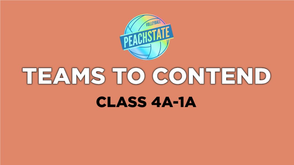 Teams to Contend: Class 4A-1A

<a href="/TCSVBALL/">TCS Volleyball</a> 
Bremen
<a href="/TWS_walkervball/">The Walker School Volleyball</a> 
<a href="/PisgahVolley/">Mount Pisgah Volleyball</a> 

STORY: peachstatevolleyball.com/teams-to-conte…