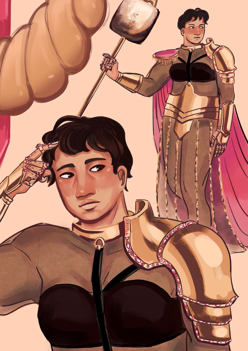 i ran CANDY COUTURE again this year for <a href="/d20zinejam/">D20 ZINE JAM ❤️✏️</a>! here’s the amanda maillard piece i did for it (sheer mesh to match caramelinda last year) 😌🍩 #dimension20 #acrownofcandy