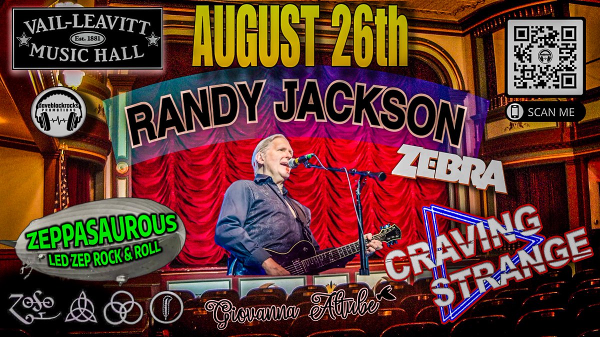 New Craving Strange show alert! 🚨 

We open for Randy Jackson from Zebra!