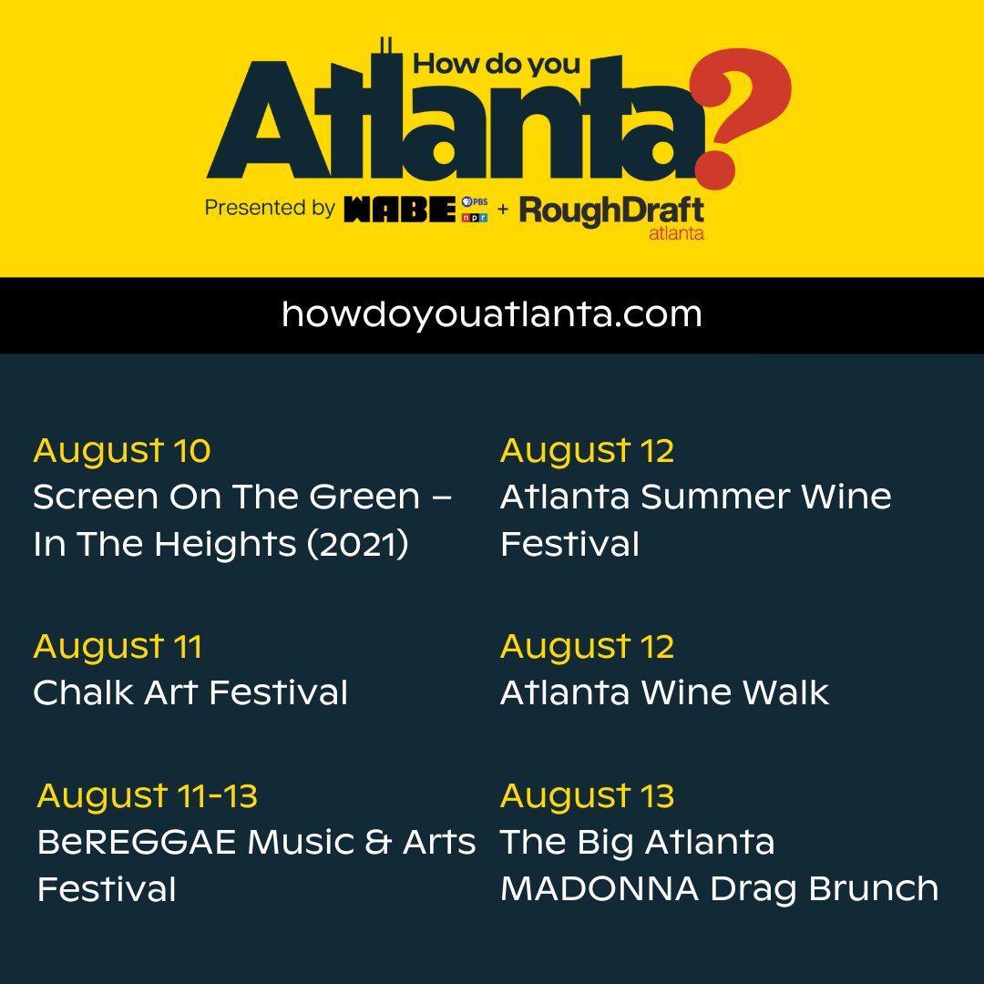 wabeatl's tweet photo. Cheers to the weekend ahead! 🍷 #ATL culture critic @MichaelBJordan navigates wine and art, while @RoughDraftATL reporter @sammie_purcell8 is grabbing food and a show! Listen to #HowDoYouAtlanta wherever you get your podcasts and visit https://t.co/vN24xn5FF1 for more events! https://t.co/5IWM6CUUHH