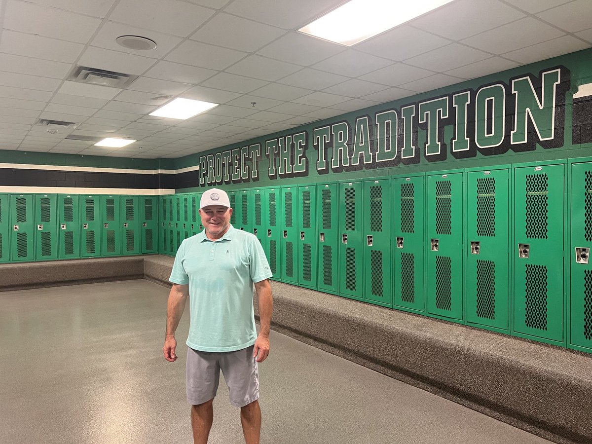 Ball Coach back in the building where it all began! Old Varsity locker room hasn’t changed a bit! #ProtectTheTradition