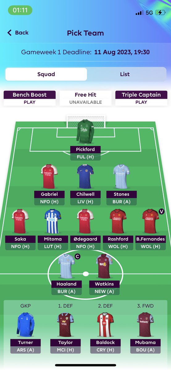 BarranMadoc's tweet photo. @FPLMaineRoad @FPLMate @FPL_JianBatra @FPL_Swe @FPLPattern @Ben_FPL_ @FPLGOAT7 @ZhouFPL @Alex__FPL @bukarAlmusty thoughts on this team going into gw1? https://t.co/0Zif3eXEDW