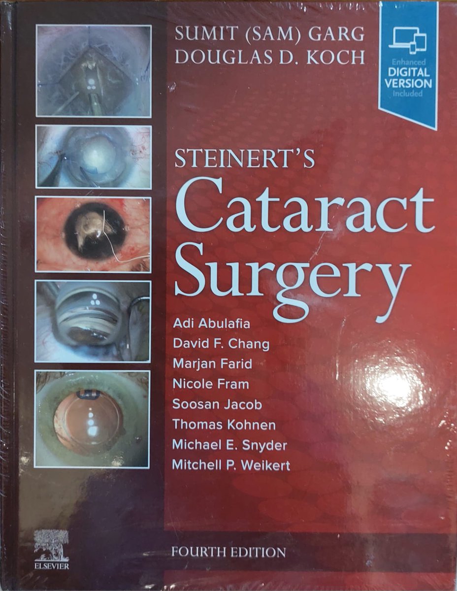 drsoosanjacob's tweet photo. Full circle - from being a student and studying this Bible of cataract surgery to now being one of the editors! So happy and grateful! Thank you Sam Garg and Douglas Koch for this opportunity! https://t.co/k0mry5sAhd