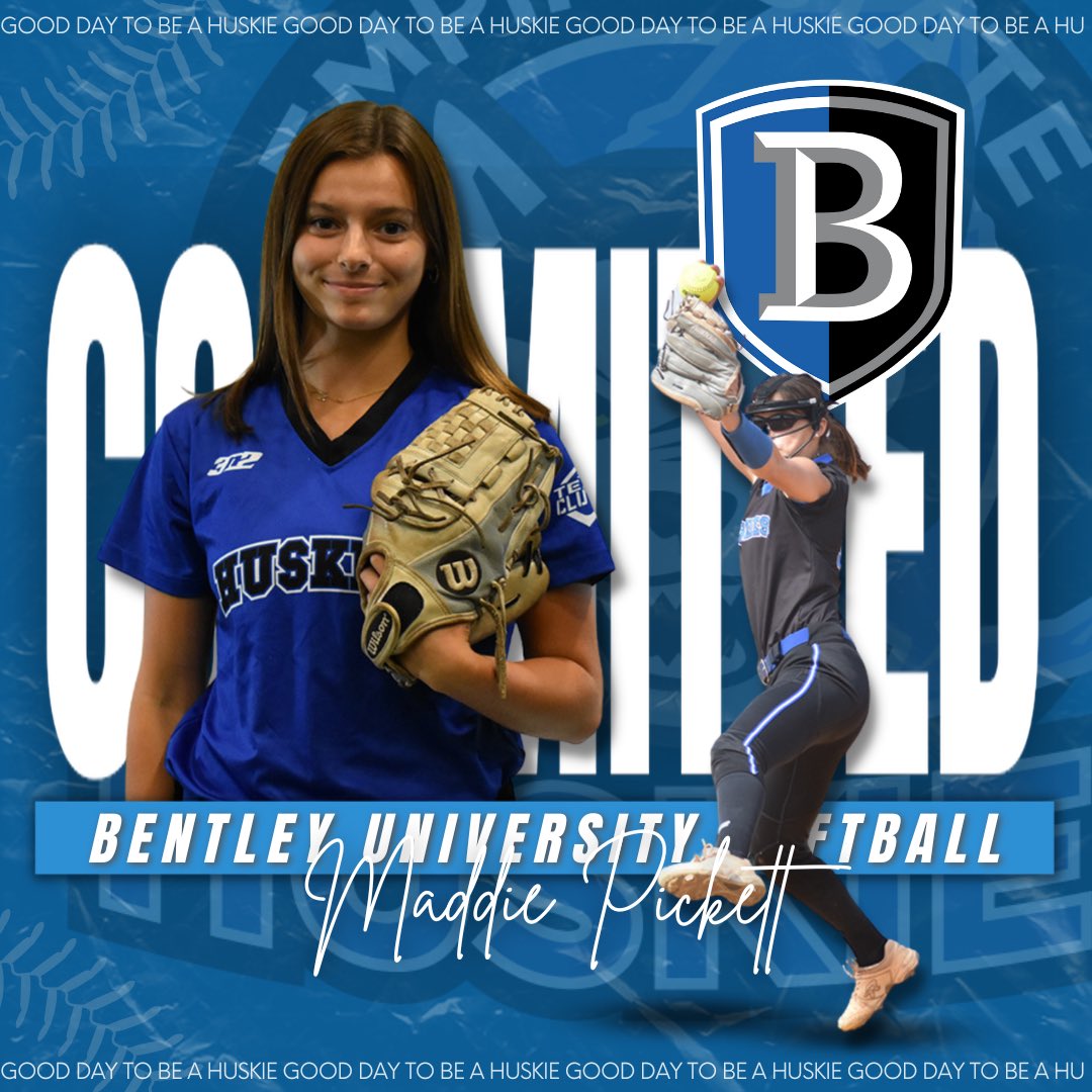 EStateHuskies's tweet photo. 𝘊𝘰𝘮𝘮𝘪𝘵𝘵𝘦𝘥 🚨

Congratulations to 2024 @maddietpickett on her verbal commitment to @BentleyFalcons! 

We are SO proud of you &amp; can’t wait to see all you accomplish 🥎

#GDTBAH #HuskiesInCollege #Committed @3N2Sports https://t.co/BdclAv84IN