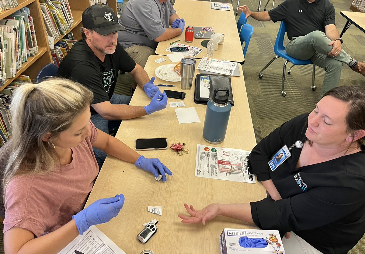 Today the staff @ Bluff Dale ISD participated in an awesome safety training conducted by Region 11. We are prepared for the 23-24 school year! 
#diabetesawareness #stopthebleed