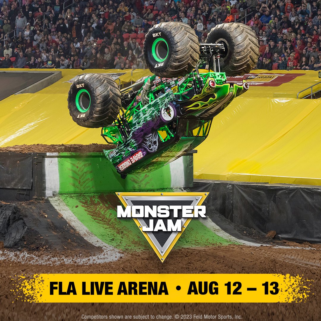 The Monster Jam Pit Parties on Saturday, Aug 12th and Sunday, Aug 13th  are SOLD OUT.  Tickets are still available for all 3 Monster Jam shows this weekend!  Get your tickets today at bit.ly/monsterjamfla 🎟️