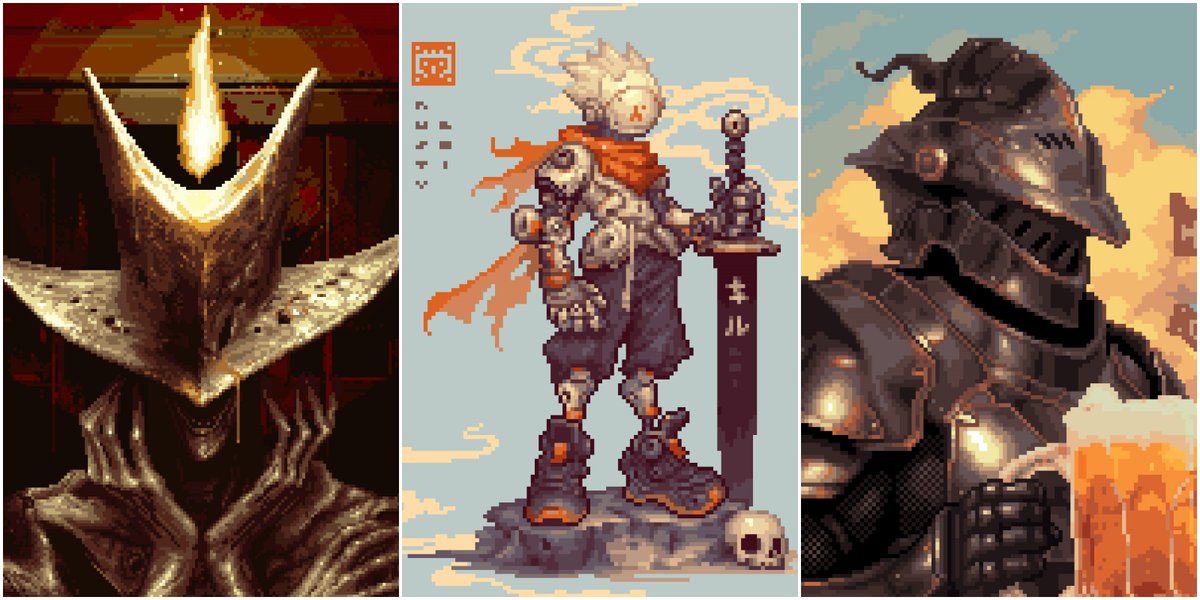 \(♡ˊΘˋ♡)/ Yo, homies! Have an awesome Fri-yay 💖✨

My 3 styles of pixel art are available at 10 AM (GMT+7, 3 hrs from this post)

Candle Head
for Gloomy Cluster Exhibition <a href="/GloomyJD/">Gloomy NFT</a>
Reserve 1◎

Deadly Silent
0.15 ◎, 14/20 eds

The Beer Knight
0.25 ◎, 18 eds

🔗Link below