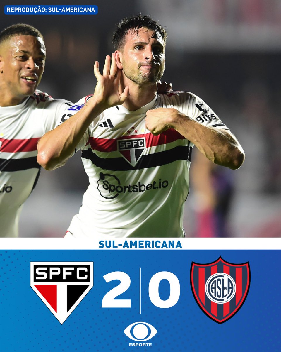 TRICOLOR REVERTEU NO MORUMBI! 🔥🇾🇪

Com gols de Calleri e Luciano, o São Paulo reverteu a vantagem mínima do San Lorenzo vencendo por 2 a 0 e avançou para as quartas de final da Copa Sul-Americana.

Tem fôlego para chegar na final, torcedor?

#EsporteNaBand