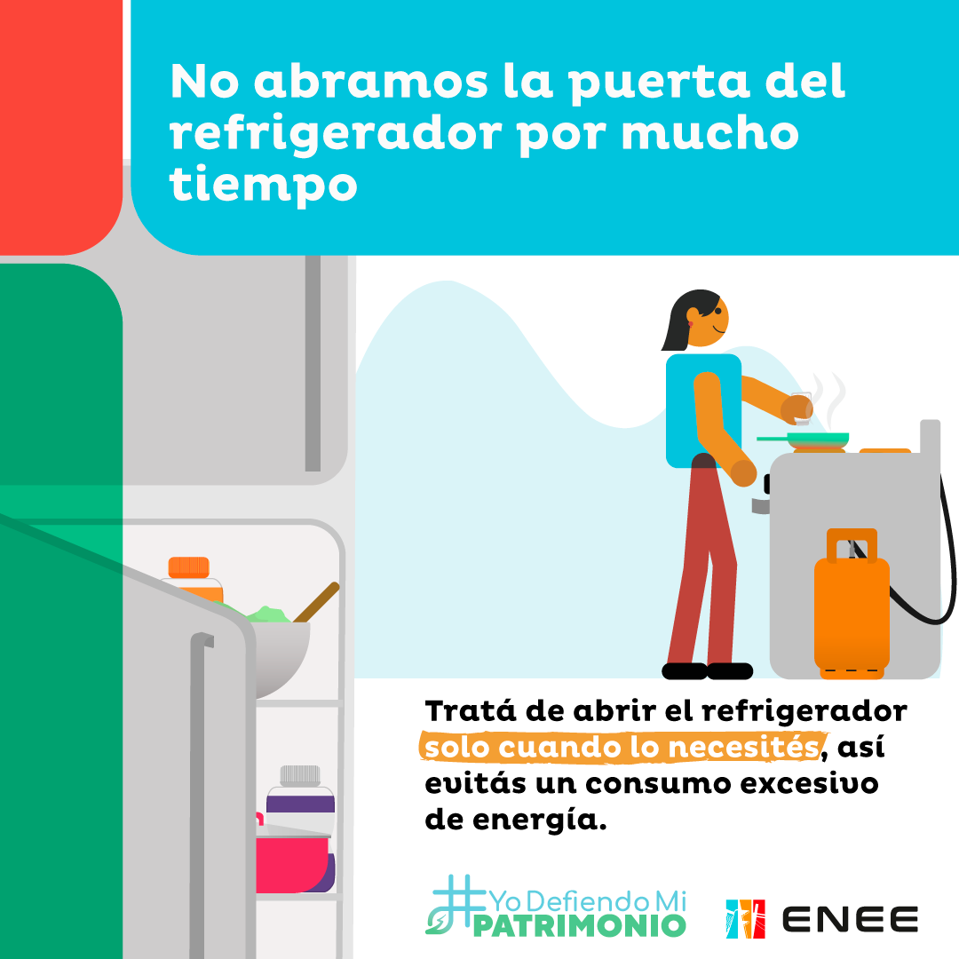 EneeHnOficial's tweet image. #YoDefiendoMiPatrimonio | Abrí el refrigerador solo cuando lo considerés necesario. Al adoptar esta práctica, reducirás el consumo energético de tu hogar.

¡Cuida tu bolsillo y tu patrimonio al mismo tiempo!

#ENEE #Energía  #Honduras