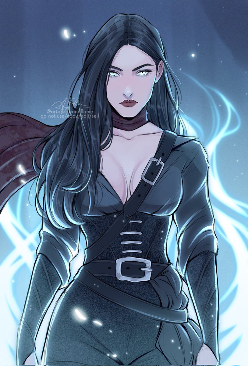 artoffrost's tweet image. Raihn and Oraya from The Nightborn duet by Carissa Broadbent 🩸#digitalart #booktwt #fanart