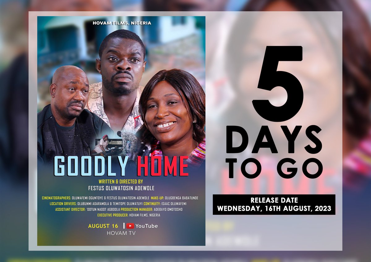 Omotodebayo91's tweet photo. HOVAM Films is about to bring God's timely message to your door steps. WATCH OUT!
#GOODLYHOME #HOVAMTV
#HOVAMFILMS #HOVAM
#GOSPELMOVIES https://t.co/zaia5QWimR