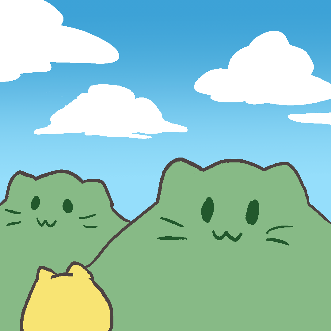 sky :3 cloud no humans blue sky day cat  illustration images