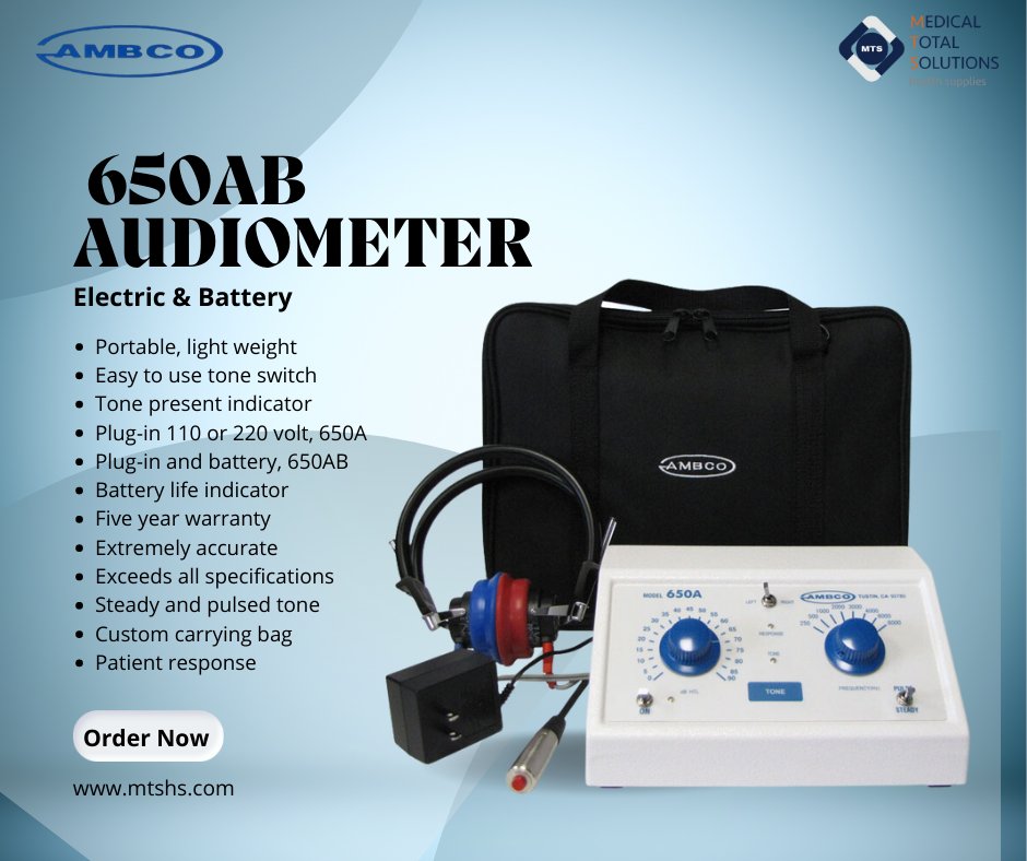 You now have the opportunity to procure the AMBCO audiometer via MTS Health Supplies at highly competitive rates.

#mtshealthsupplies #ambco #audiometer