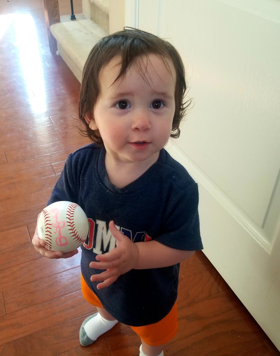 Steve_Winfree's tweet photo. @TwoSportman I co-created the Braves Alumni Golf Tournament in Knoxville with Greg McMichael and when we met the first time you signed this baseball. My son, Levi, LOVES it and carries it around everywhere! #GoBraves https://t.co/KPFt6dZUnM