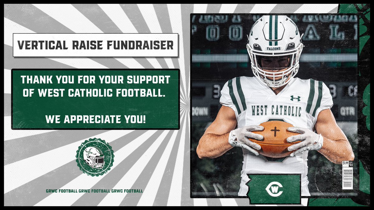 Please consider supporting West Catholic Football by donating at the link below. We appreciate your help & generosity in helping make our program the best it can be! verticalraise.com/fundraiser/gra… #WeTheWest | #GRWCFootball