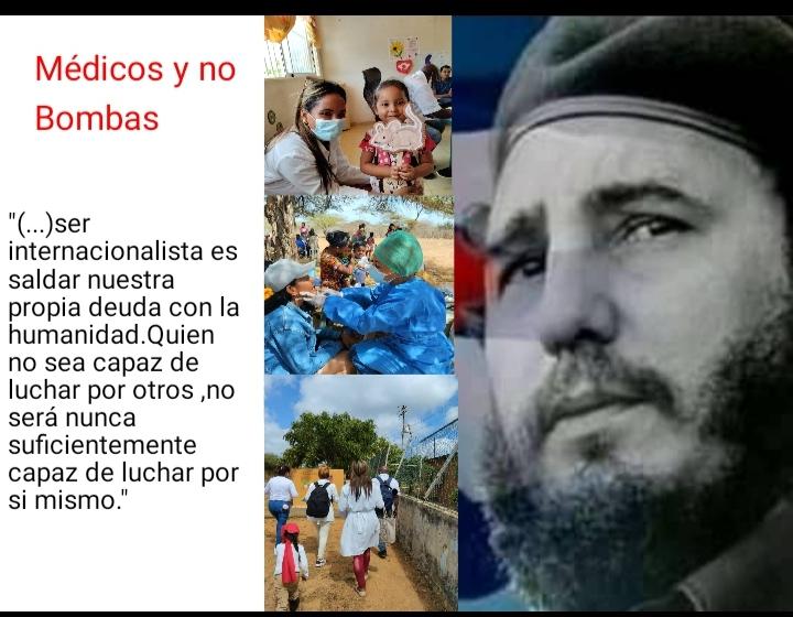 cdijosefa's tweet photo. Hoy, cuando la Colaboración Médica cubana se enfrenta a obstáculos, Fidel esta presente en la Colaboración Médica: «Decenas de miles de médicos cubanos han prestado servicios internacionalistas en los lugares más apartados e inhóspitos.
@yanipleyva #FidelPorSiempre #CubaPorLaVida https://t.co/7e9OWNFcLa