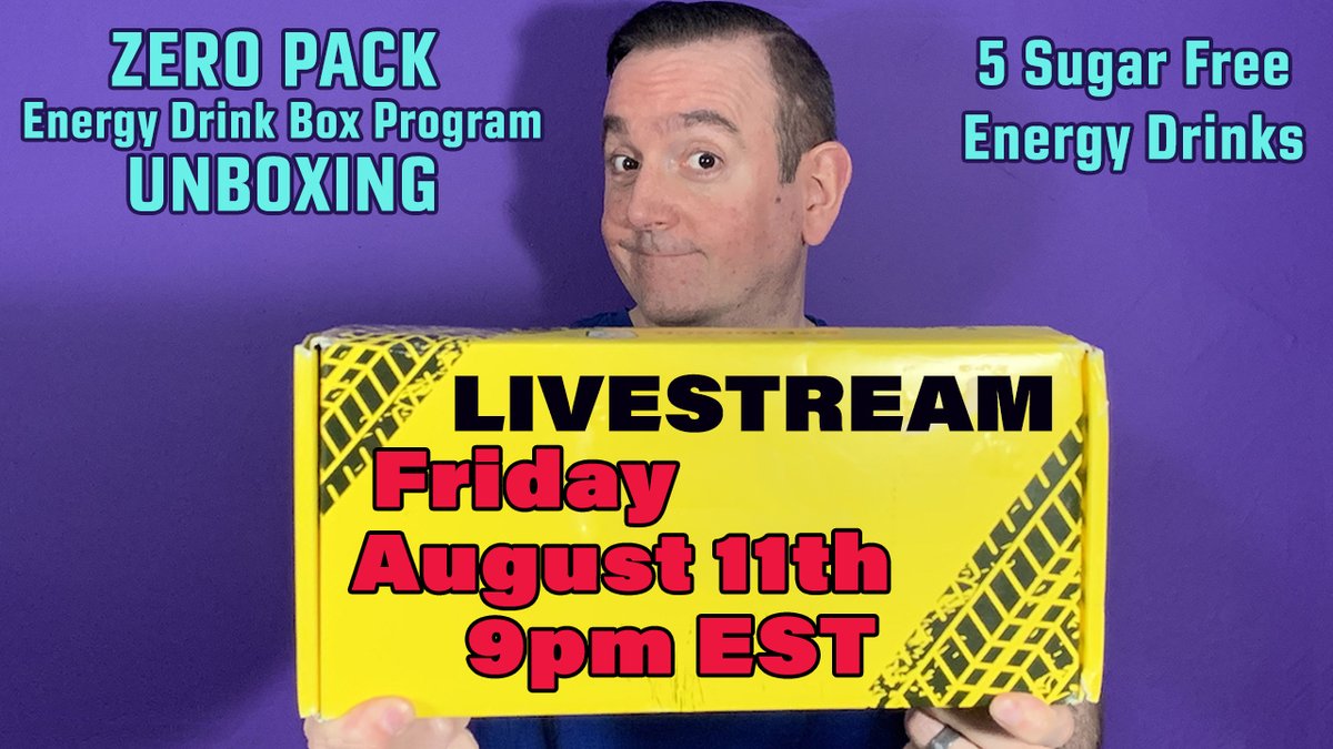 CaffeineMan1's tweet photo. Get ready!!! Its time for another unboxing! FIVE Sugar Free energy drinks to open tomorrow night at 9PM Eastern. Hope to see you there, its always a great time! #ZeroPack #EnergyDrinKSubscription #EnergyDrinkUnboxing https://t.co/PMbEj8Xng1