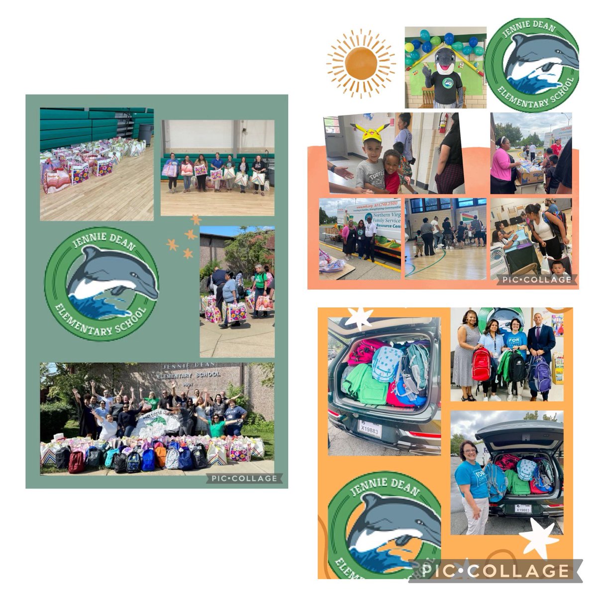 JD_Dolphins's tweet photo. Thank you to our outstanding staff  for a great Open House. Big shout out to Centerville Baptist Church and NVFS Serve for providing  backpacks, supplies and food for our Jennie Dean Families!
@cbcva  @nvfs @JDES_MCPS @mymcpsva https://t.co/L7KxY933lL